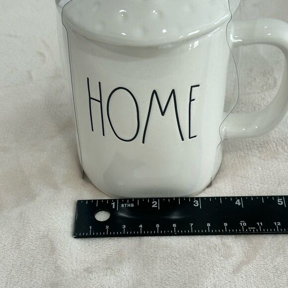 Rae Dunn Artisan Collection by Magenta “ HOME” Embossed Ceramic Mug /Lid. NEW - Picture 9 of 10